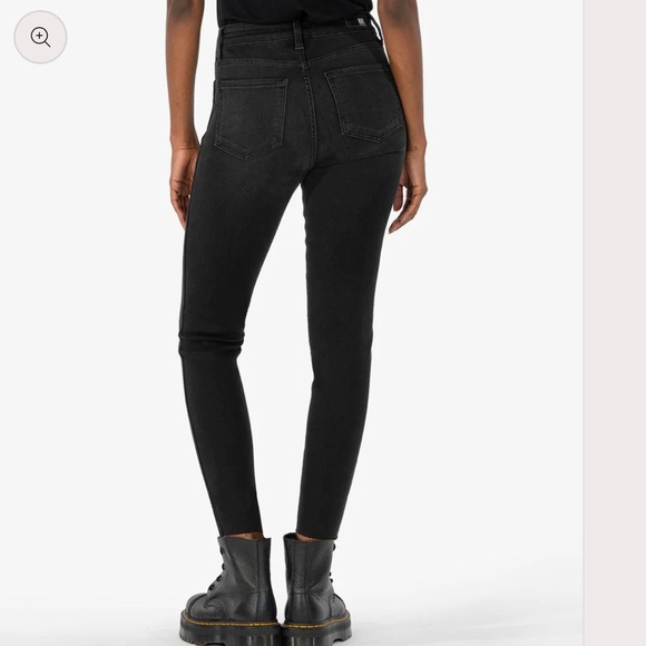 NWT Kut From The Kloth High Rise Fab Ab Ankle Skinny Raw Hem (Washed Black) - Picture 2 of 16